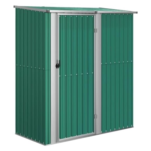 Capanno da giardino 5 vidaXL Capanno da Giardino Verde 180,5x97x209,5 cm in Acciaio Zincato