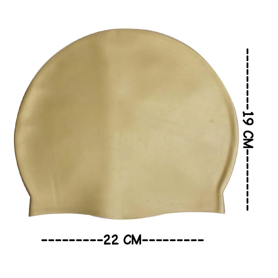 Image of GLAN Silicone Swimming Cap for Kids and Adults Waterproof Swimming Pool Cap for Women and Men (Golden)