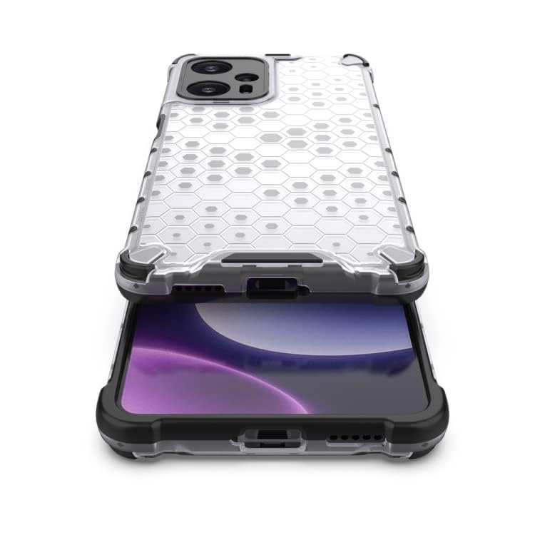 Image of Lustree TPU Honey Comb Armor Shock Proof Back Cover for for Poco F5 5G (Transparent)