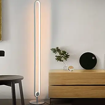 MILAAN Modern Corner Floor Lamp Indoor Dimming RGB Light Remote Control White