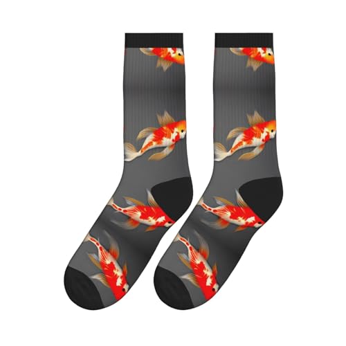 Traditional Koi Carps With Spots Fashion Leisure Socks Are Unisex To Keep Feet Dry Suitable Various Outdoor Sports4