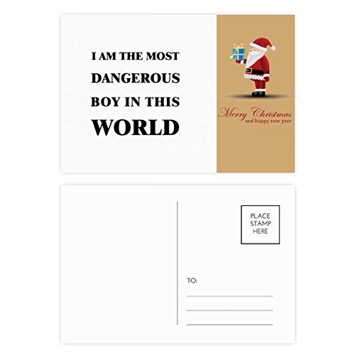 Cartes postales I am the Dangerous Boy Père Noël x20 pour en finir avec les vœux ennuyeux