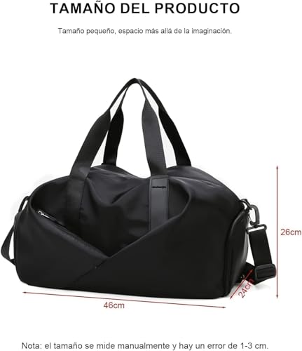 شنطة رياضية FC22 لصالة الالعاب الرياضية للنساء، شنطة دفل للتمرين والسفر والسفر وصالة الالعاب الرياضية مع جيب جاف ورطب وجيب للاحذية، شنطة يوجا للسفر (اسود)