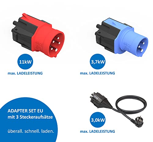 NRGkick Steckeraufsatz Set Select | 32A 5Pol| 16A 5Pol | 16A 3Pol | Adapterset