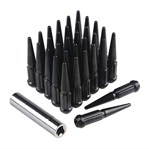 Review Discount ADPOW Compatible with M14x1.5 Black 32Pcs Wheel Spike Lug Nuts Ford F-150 F-250 F350 Chevy Silverado Sierra 1500 2500 3500,14mm x1.5 Lug Nuts Conical Seat Closed End Nuts with 1 Socket Key Review Discount ADPOW Compatible with M14x1.5 Black 32Pcs Wheel Spike Lug Nuts Ford F-150 F-250 F350 Chevy Silverado Sierra 1500 2500 3500,14mm x1.5 Lug Nuts Conical Seat Closed End Nuts with 1 Socket Key