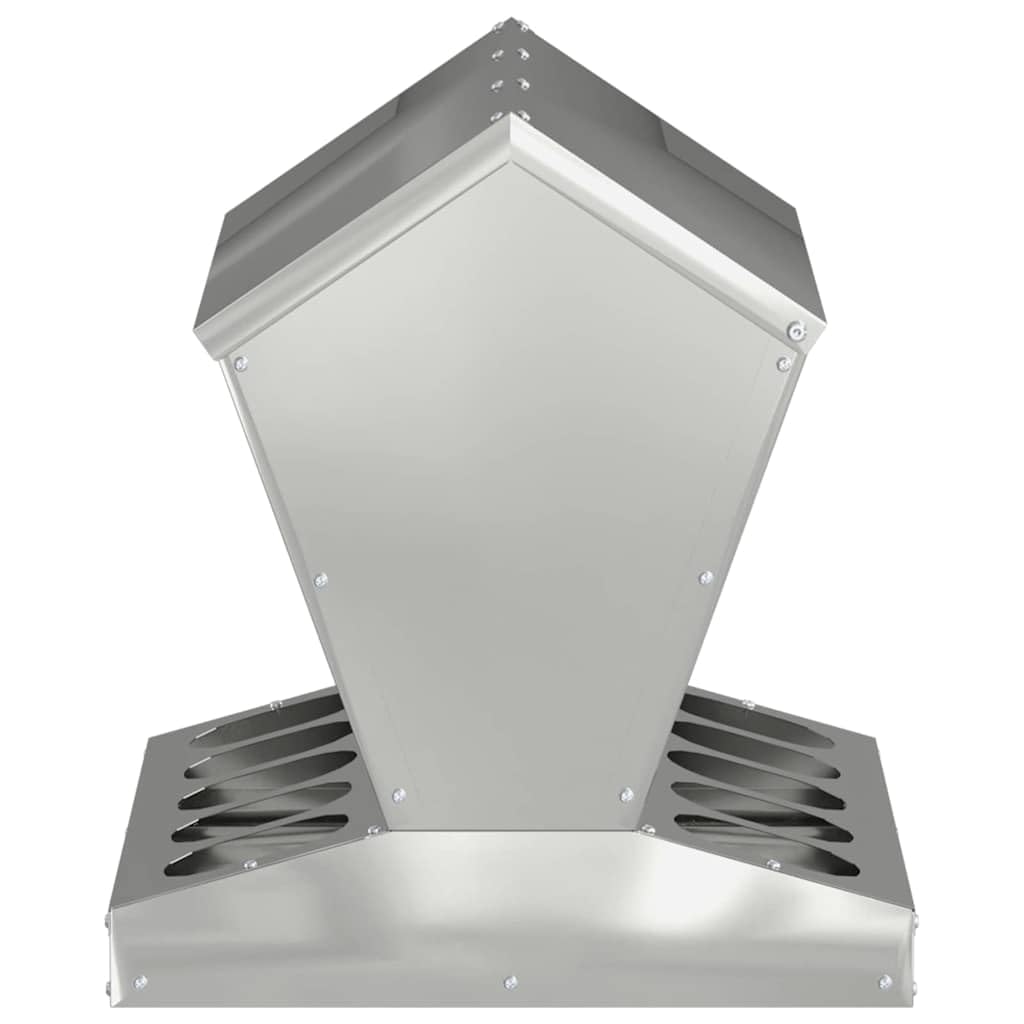 Comedero para pollos de acero galvanizado, 40 x 40 x 45 cm, resistente a la intemperie, para interior y exterior, con capacidad de 5 kg, estable y fácil de montar para una gestión
