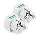 Produktbild 2X Universal Reiseadapter Netzstecker-Adapter Reise-Konverter US UK zu EU (DE) Anschluss, Reisestecker/Travel Plug/Adapter Plug Universal auf DE und Fuer die EU, Weiss (2 Stück)