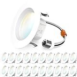 Sunco 20 Pack 4 Inch LED Recessed Lights, Retrofit Can Lighting, 660 LM, 11W (40W Equivalent), Selectable CCT 2700K/3000K/3500K/4000K/5000K, Dimmable, Baffle Trim, Replacement Conversion Kit UL.