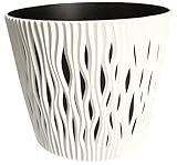 Características: en el marco de la oferta de KOTARBAU recibirás una bonita maceta y una maceta interior, que se apoya directamente en las paredes de la maceta y no requiere montaje. Las ranuras verticales hacen que el color negro de la maceta interior sea visible, lo que da a nuestra maceta un efecto de color adicional.