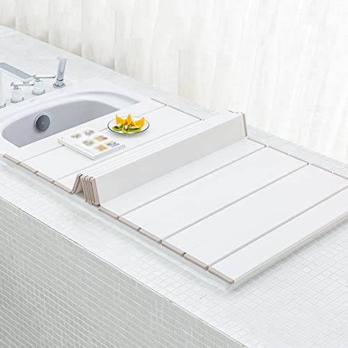 Cubierta de baño plegable blanca para mantener el agua caliente en tinas del hogar 3