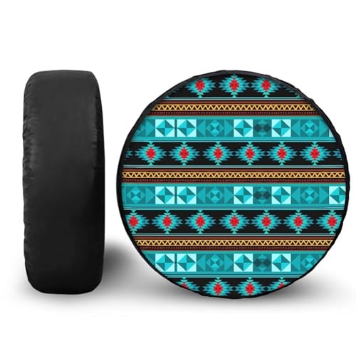 Image of Pensura Tribal Aztec Geometric Print Tire Covers Tire Wheel Protector Waterproof Wheel Cover - Universal Fits Tire Diameters 14-19 inches Camping Accessories