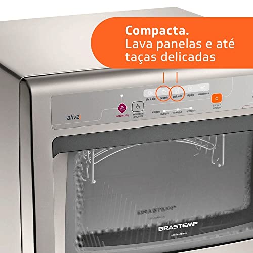 Lava-louças Brastemp Ative Prata 8 Serviços Blf08as 127v