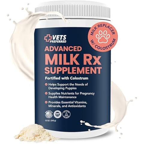 Vets Preferred Puppy Milk Replacement Formula - Dog Milk Replacer Powder Supplement for Pregnant, Lactating, Aging Dogs - Enriched with Colostrum - Nutritious Nursing Formula for Puppies - 12 Oz Cover