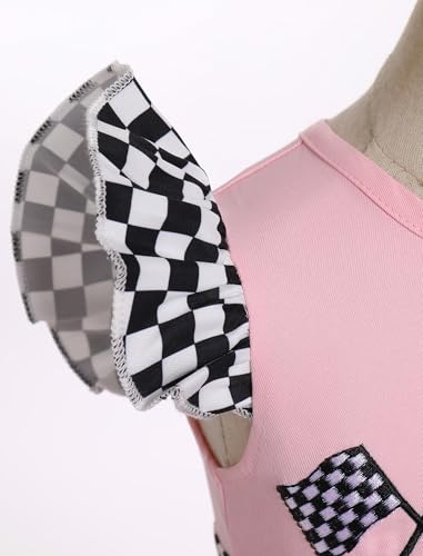 IBTOM CASTLE Baby Girl 1st 2nd Birthday Outfit Race Car Birthday Cake Smash Photoshoot Racer Dress Suit4