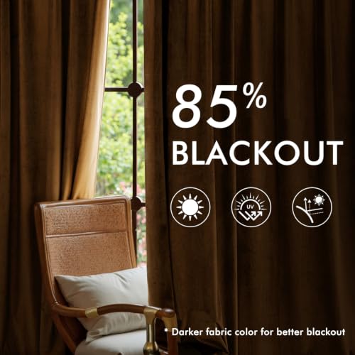 Image of MIULEE Mustard Yellow Velvet Curtains 84 inches Long, Pinch Pleated Blackout Drapes with Hooks, Thermal Insulated Pinch Pleat Panels for Bedroom Living Room, 2 Panels