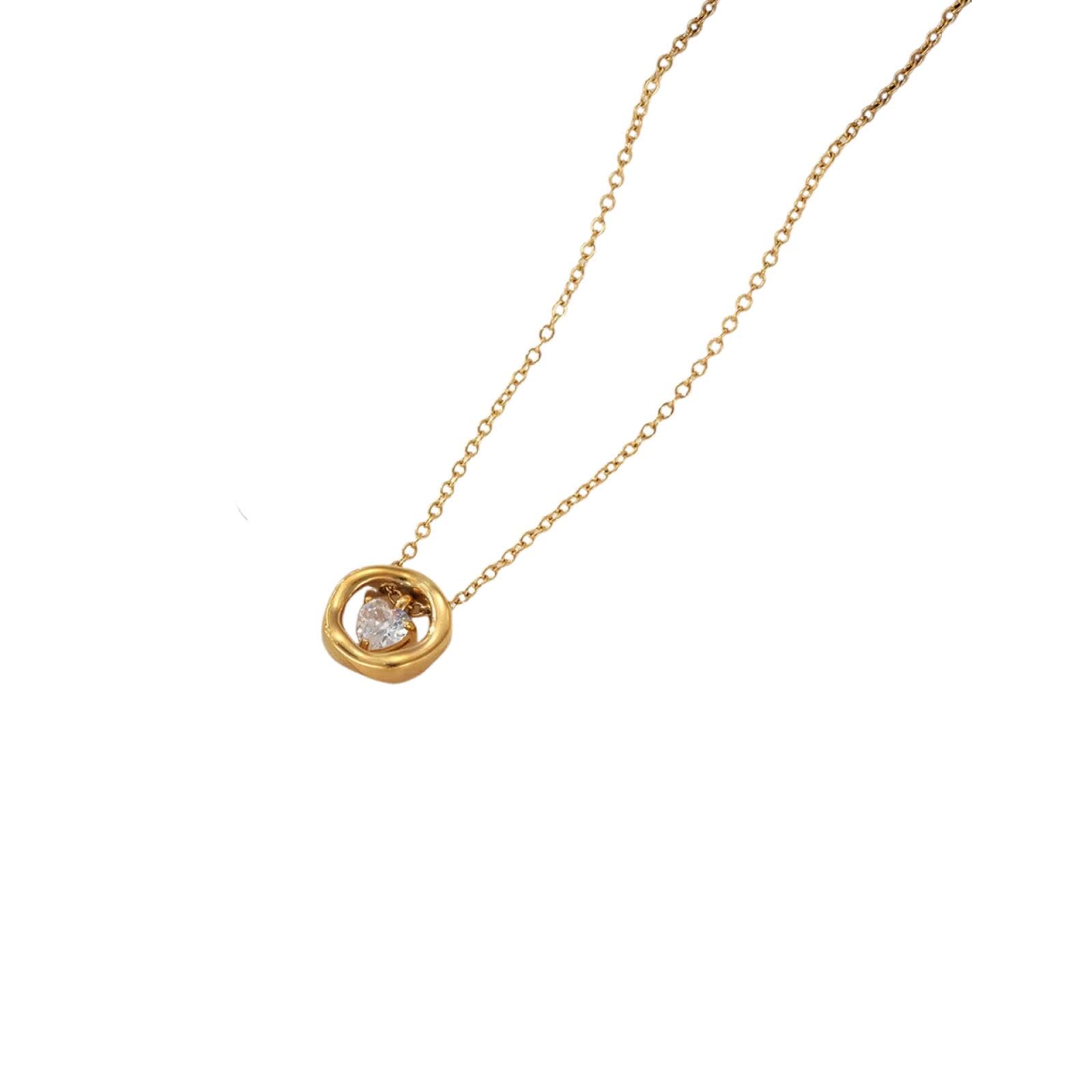 Collier en or pour femmes chaîne mode pendentif cœur tendance
