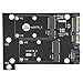 Spryflower Dual MSATA SSD to Dual SATA3 Adapter Card, Fast Reading Speed Converter, High Speed SATA3 6Gbps Memory Card Reader, Plug and Play Computer Accessories with 2 SATA Cables and Screwd