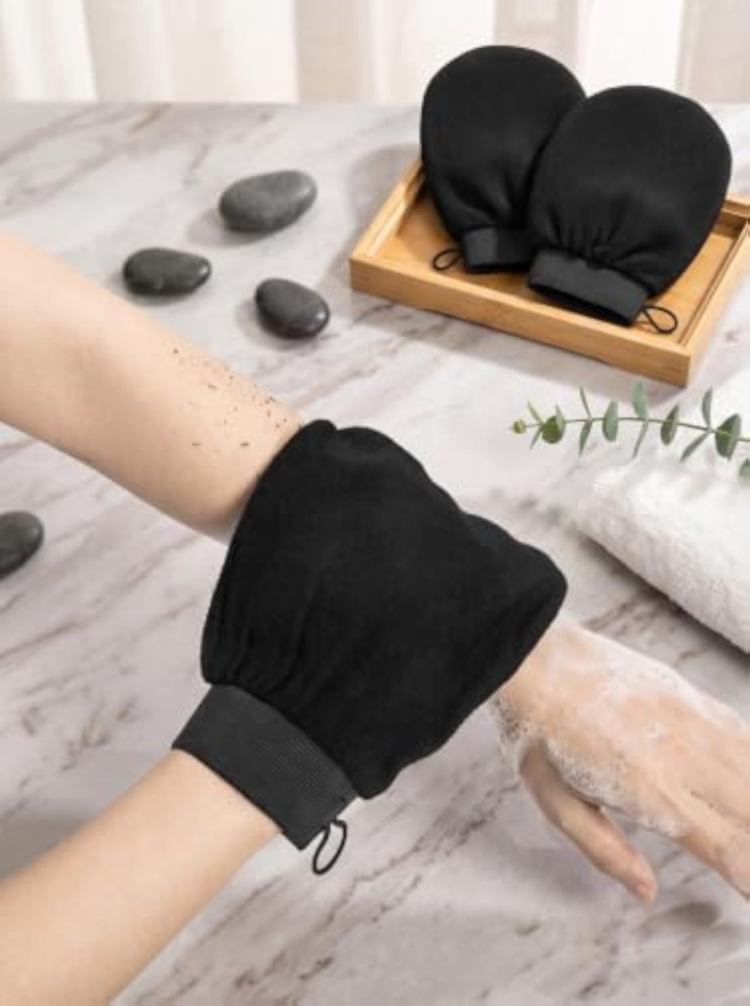 Double Sided Bath Body Exfoliating Scrubbing Gloves
