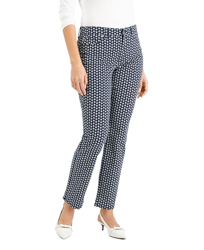 Charter CIub Lexington Geo-Print Straight-Leg Jeans Intrepid Blue 18