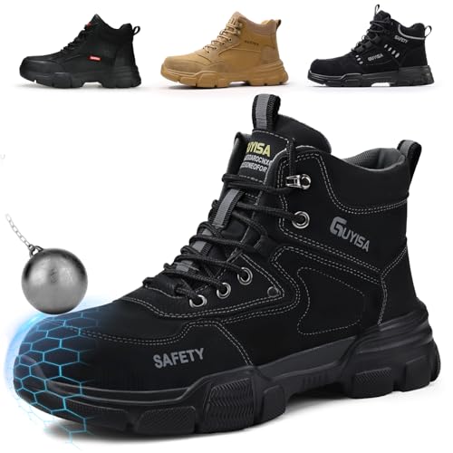 Image of Steel Toe Work Shoes for Men, Lightweight Safety Shoes with Puncture Resistant Midsole, Comfortable Protective Work Shoes for Warehouse Factory Light Construction