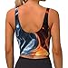 Cozy for Ice and Fire Flame Wolf Art Yoga Bra for Women Girls, U-Shaped Back Tops with Pads Control Shapewear Outfit for Sports Fitness