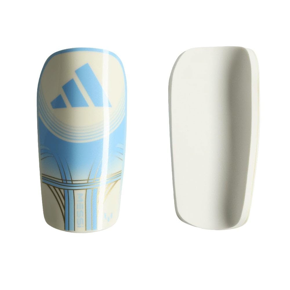 adidas Unisex Messi Eu Club Shin Guards Shin_Guard, ivory/semi blue burst/icey blue, M