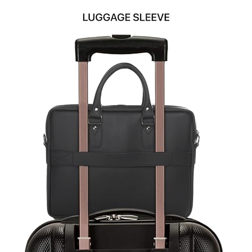 Image of Vaku Luxos MILAN 14 Inch Laptop Bag Leather Collection Messenger Organizer Shoulder Sling Office Bag for Men & Women With Adjustable Strap for Laptop and MacBook up to 14 inch