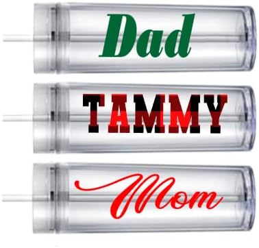 Christmas 20 oz Stainless Steel Skinny souvenir vacation family cup Tumbler coworker custom name Personalized plaid Includes Straw Lid Bridesmaid, Bachelorette, Bridal Party Gift - Image 2