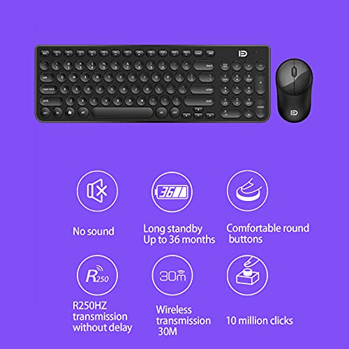 TXTKT Kabellose Tastatur- und Mauskombination, 2,4-G-Wireless-Empfang, Lange Standby-Zeit von 36 Monaten.Geeignet für Laptop, PC und Verschiedene Smart-TV, kompatibel mit Systemen (Rosa) - Image 8
