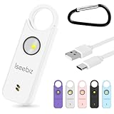 【2024最新：夜歩き護身+窓侵入防止両用】防犯ブザー 護身用グッズ 防犯アラーム 防犯グッズ 防犯ベル 135dB大音量 子供 振動センサー 窓用 ライト付き type-c充電式 大人 150mAh 電気量不足警告 ランドセル (ホワイト, 1個入り)