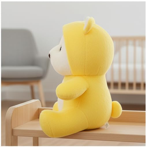 Image of Storescent Hooded Teddy Bear Plush Toy | Soft & Cute Stuffed Animal Toy for Hugging for Kids & Loved Ones - Yellow 45cm