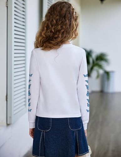 Arshiner Girls Casual Twist Front Lightweight Sweatshirt Tie Dye Printed Long Sleeve Crop Tops Pullover4