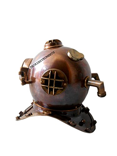 Nautical Replica Hub Casque de plongée style antique avec finition laiton