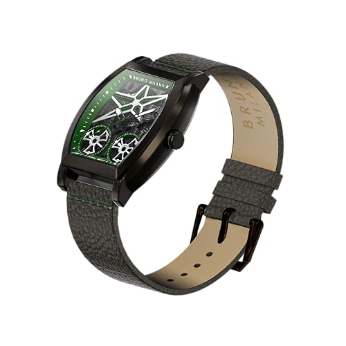 Image of BRUNO MILANO Creative Skeleton Watch with Spinning Wheels and Star Design for Men and Boys