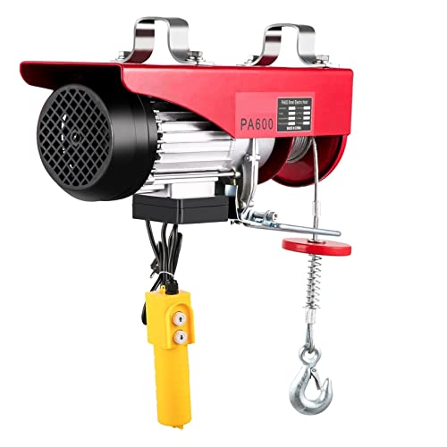 OTQEFTN Electric Hoist, Winch Engine Crane Overhead Lift 600Kg Lift Electric Hoist 1150W