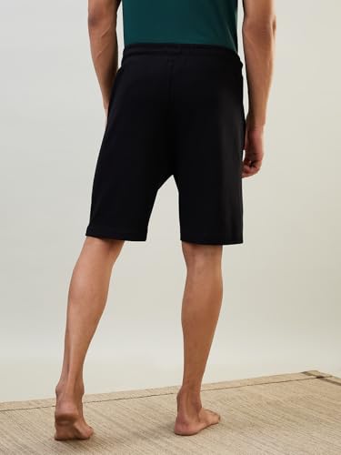 Image of SleepZ by Raymond Men Regular Fit Solid Pattern Cotton Polyester Blend Shorts