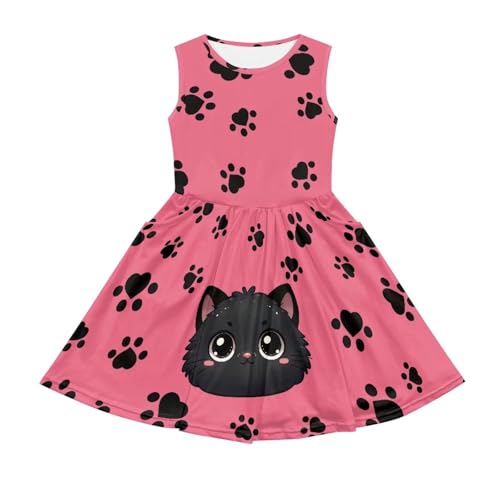 Girls Summer Dress Sleeveless Midi Dresses Cute A-Line Dresses for Teen Girls 2-14 Years Old