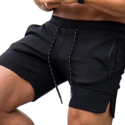 Men's 3-Point Solid Color Shorts Daily Leisure and Comfortable Shorts Fitness Exercise Pure Cotton Thin Shorts