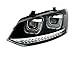 Headlights VP493 Headlamps TFL Driver And Passenger Side Set Headlight Assembly Projector Front Lights Black LHD Compatible With Volkswagen Polo 6R 2009 2010 2011 2012 2013 2014 VW Polo 6C 2014 2015-