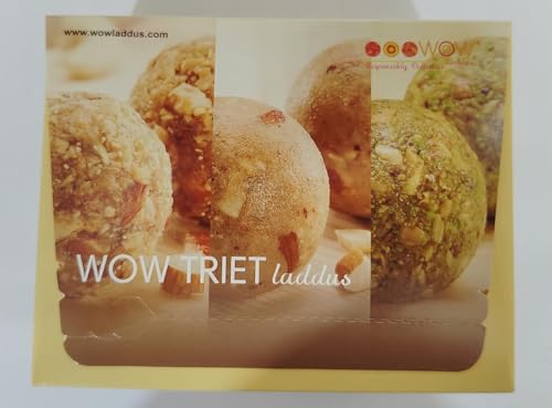 Image of WOW TRIET - Dry Fruit, Nuts & Golden Grain 220 Grams Pack of 6 | Natural Jaggery Sweetened | Pure Ghee Infused | Nutrient & Healthy Tasty Laddoos | No Added Preservative