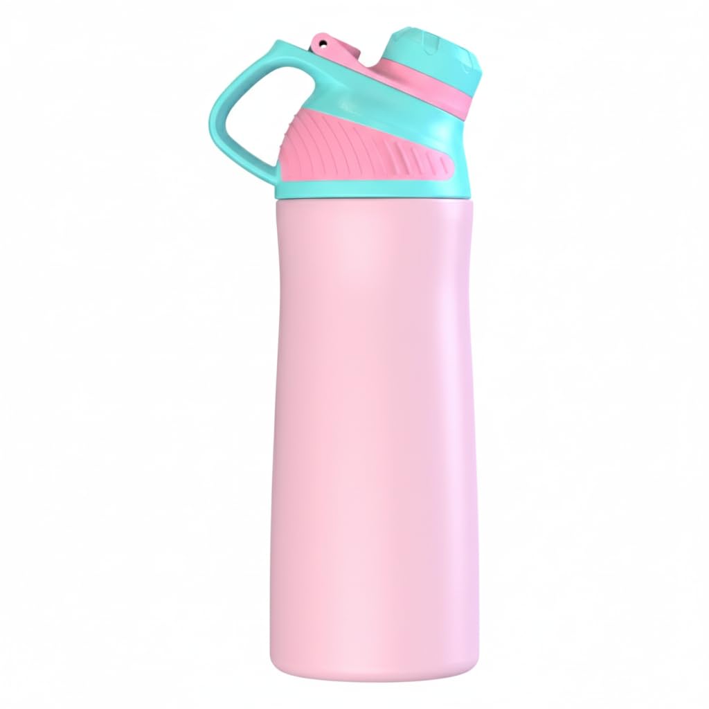 Rabitat ZYLO Insulated Water Bottle for School Kids | Steel Water Bottle for Kids | Kids Water Bottle | 1+1 Year Brand Warranty | Hot & Cold Upto 24 Hours | Office, Gym, Outdoor 550ml Pink