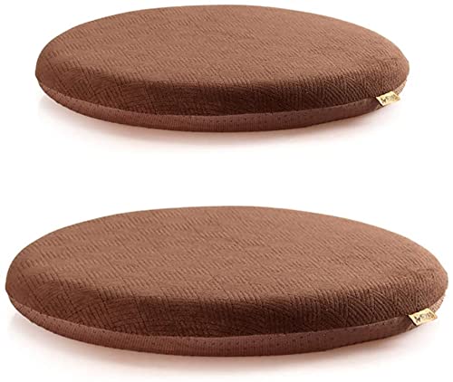 Sillas de Comedor, Paquete de 2 Cojines de Espuma viscoelástica para sillas de Cocina, con Cremallera, Desmontables y Lavables, Redondos de 42 cm, Antideslizantes, para Patio, exte