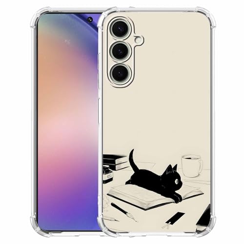 Coque Samsung Galaxy A54 chat noir souple, finie la peur des rayures sur l'appareil