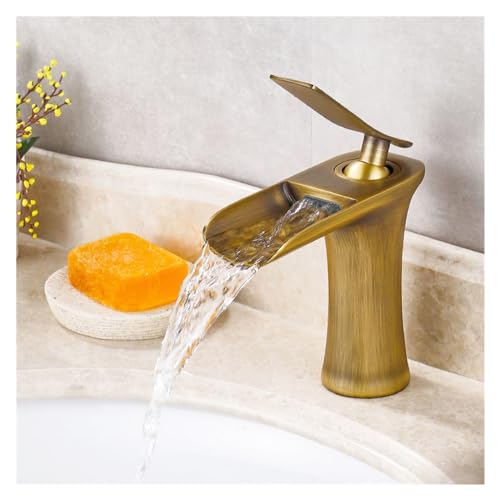 Robinet de bassin de vanité moderne en laiton avec mitigeur cascade fluide - 4