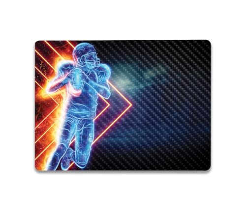 Image of MightySkins Carbon Fiber Skin Compatible with Microsoft Surface Laptop Go 3 (2023) Full Wrap Kit - Glow Football | Protective, Durable Textured Carbon Fiber Finish | Made in The USA