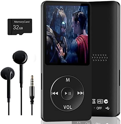 Music Player Bluetooth, Aigital MP3&MP4 Music Player with Speaker Built-in, 32GB Portable Digital Lossless Music Player for Kids, FM Radio/Recorder/Ebook/Clock, 128G Expanded, Earphone Included
