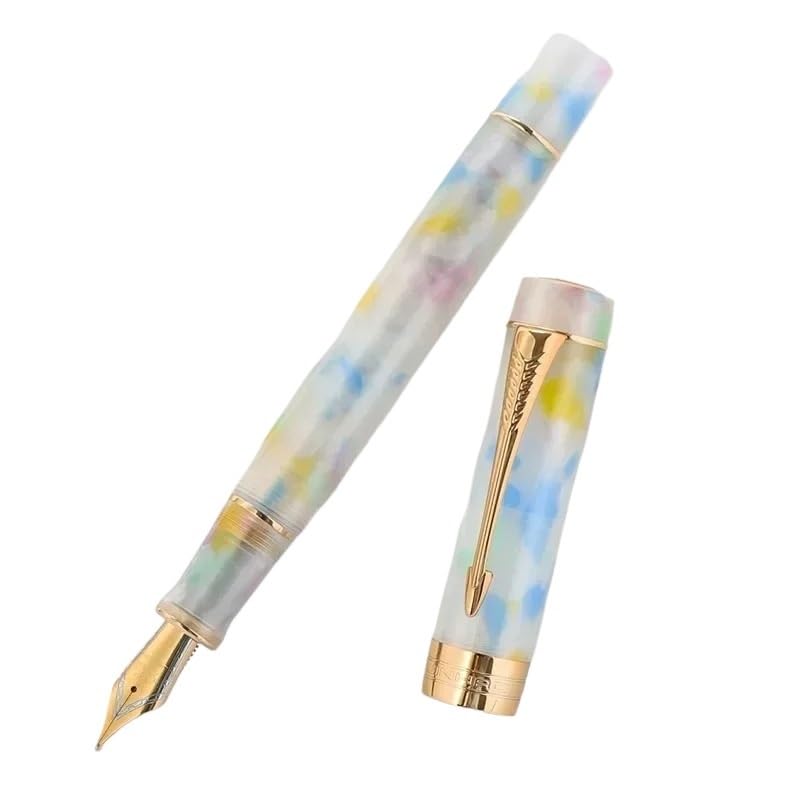 PURYN Pluma estilográfica de resina en forma de flecha con clip dorado, artículos de papelería, oficina, escuela (20, F)
