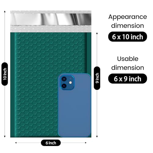 Image of Fuxury Bubble Mailer 6x10 Inch 600 Pack Forest Green Bubble Mailers Bulk