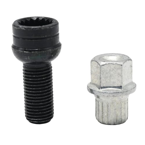 Image of 14mm M14 4+1 Wheel Bolts Locking Lug Nut Set with Key Replacement for MK4 B5 1998-2005, Replaces 8D0601139F