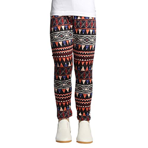 Children's Cartoon Striped Plaid Print Joker Leggings Long Pants, Suit for Age18 Months -7Years Toddler Baby Kid Girls Boys Floral Print Pants Trousers Legging Clothes (Color C, 12-18Months)